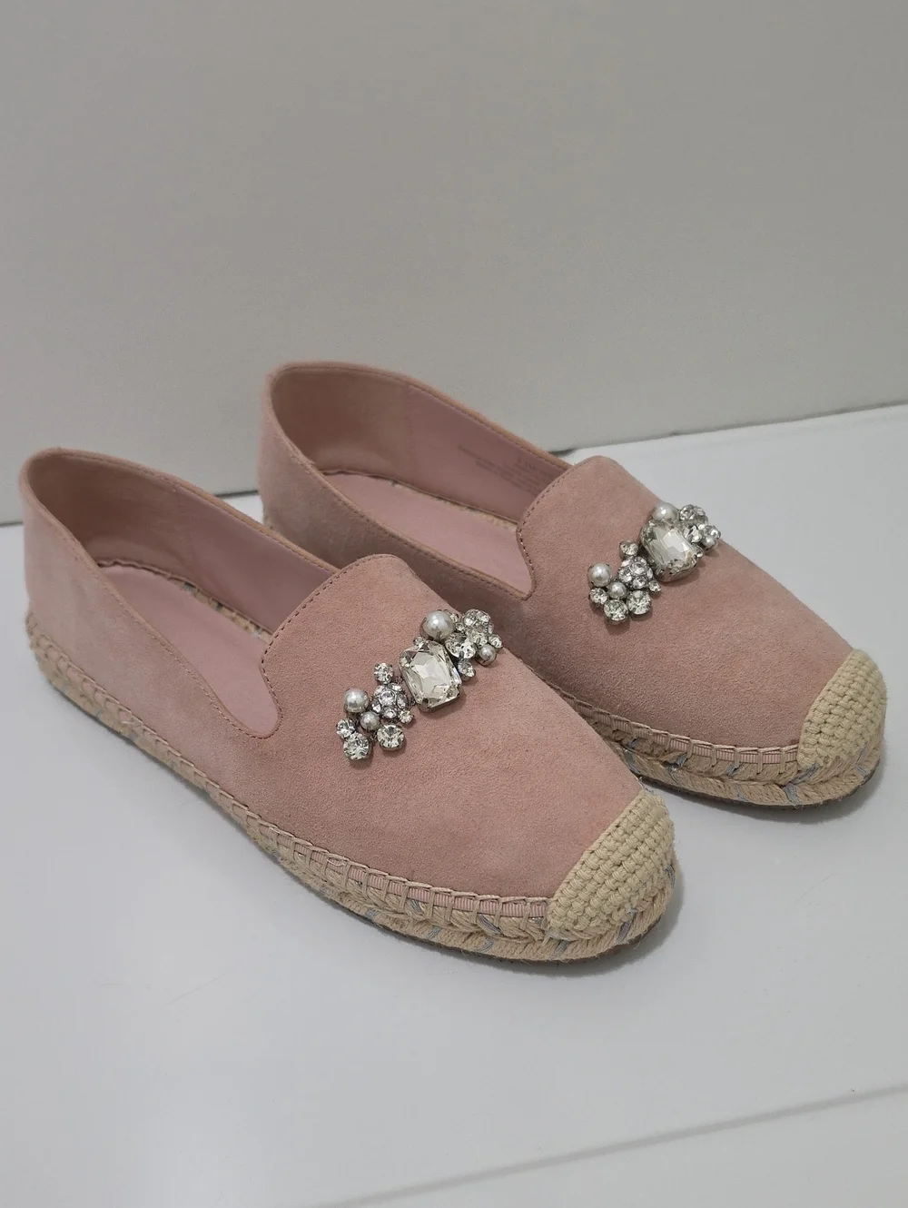 Karl Lagerfeld Paris Margie Embellished Suede Espadrilles